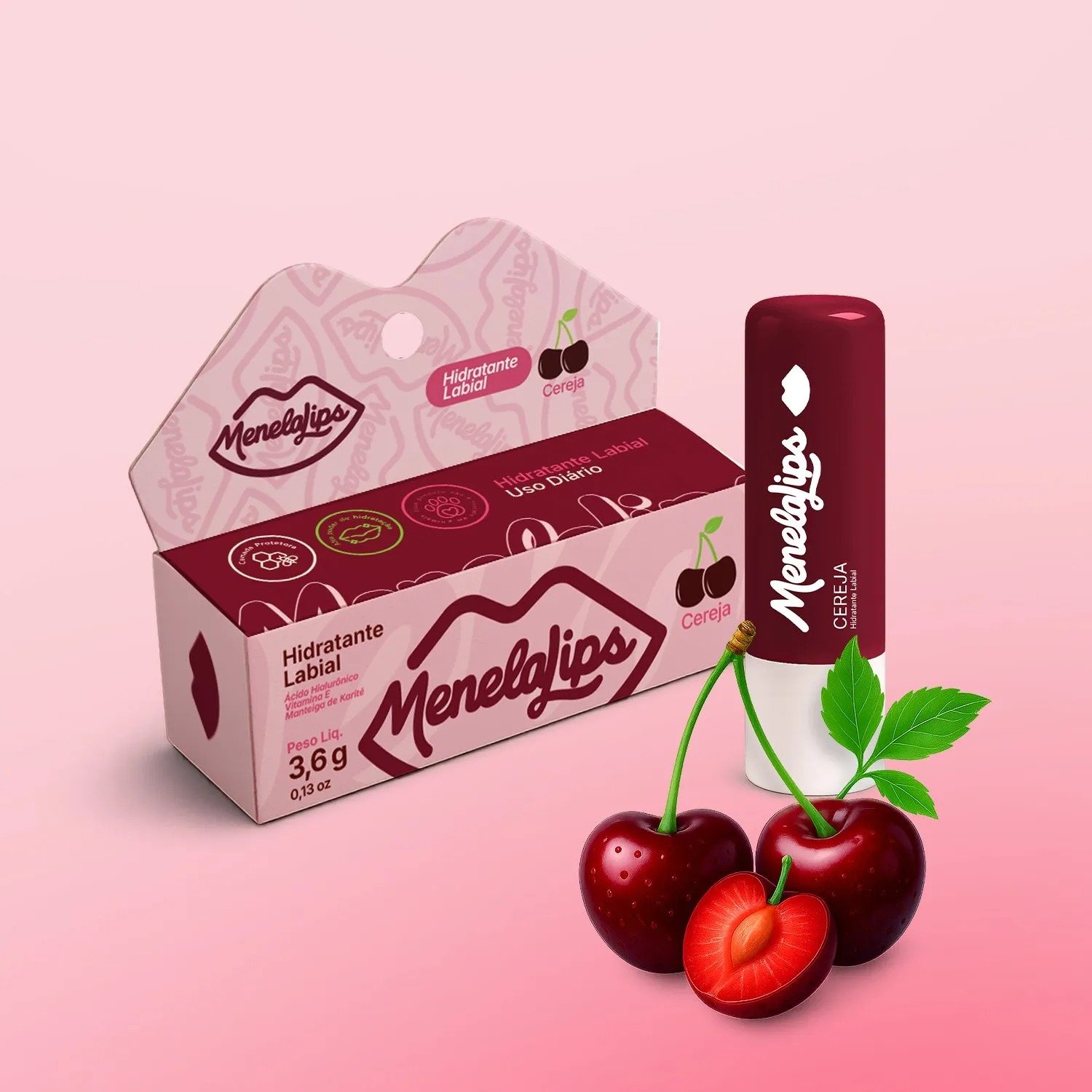 MenelaLips - Hidratante Labial de Cereja 3,6g
